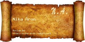 Nika Áron névjegykártya
